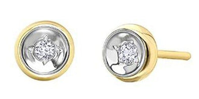 Yellow Gold Diamond Stud Earrings.