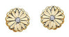 Yellow Gold Diamond Flower Stud Earrings.