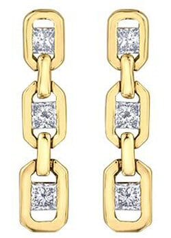 Yellow Gold Canadian Diamond Stud Earrings.