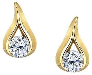 Yellow Gold Canadian Diamond Stud Earrings.