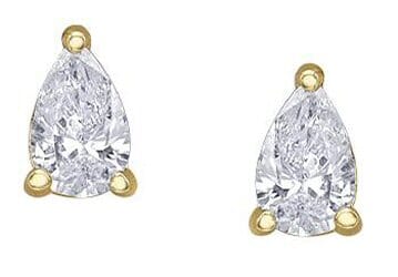 Yellow Gold Diamond Stud Earrings.