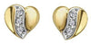 Yellow Gold Diamond Heart Stud Earrings.