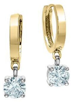 Yellow Gold Lab-Grown Diamond Huggie Earrings.