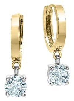 Yellow Gold Lab-Grown Diamond Huggie Earrings.