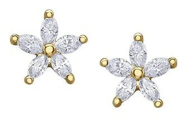 Yellow Gold Diamond Stud Earrings.