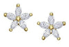 Yellow Gold Diamond Stud Earrings.