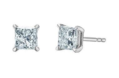 White Gold Lab-Grown Diamond Stud Earrings