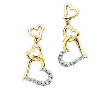 Yellow Gold Diamond Drop Earrings