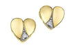 Yellow Gold Diamond Heart Stud Earrings