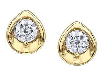 Yellow Gold Canadian Diamond Stud Earrings