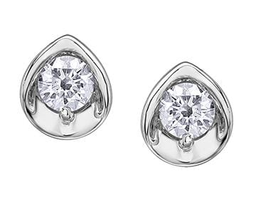 White Gold Canadian Diamond Stud Earrings