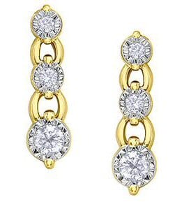 Yellow Gold Diamond Drop Earrings