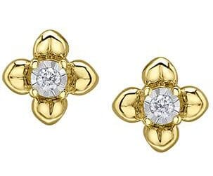 Yellow Gold Diamond Stud Earrings