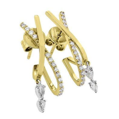 Yellow Gold Diamond Drop Earrings