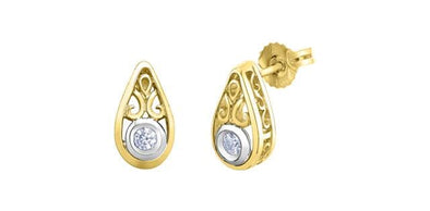 Yellow Gold Diamond Earrings