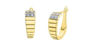 Yellow Gold Diamond Hoop Earrings