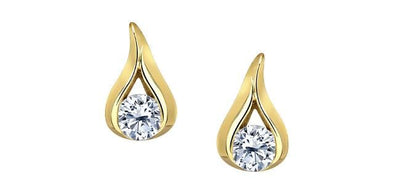 Yellow Gold Diamond Stud Earrings