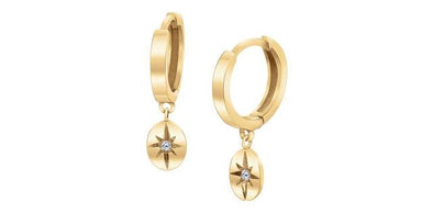 Yellow Gold Canadian Diamond Hoop Earrings