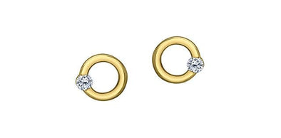 Yellow Gold Canadian Diamond Stud Earrings