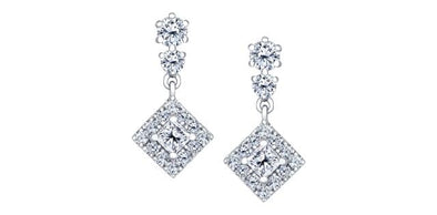 White Gold Canadian Diamond Drop Earrings