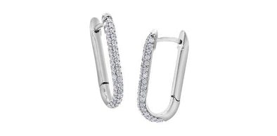 White Gold Diamond Huggie Earrings