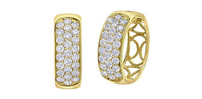 Yellow Gold Diamond Huggie Earrings