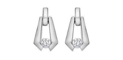 White Gold Diamond Drop Earrings