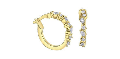 Yellow Gold Diamond Hoop Earrings