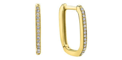 Yellow Gold Diamond Huggie Earrings