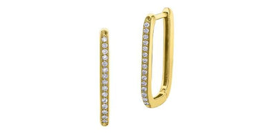 Yellow Gold Diamond Huggie Earrings