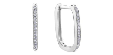 White Gold Diamond Huggie Earrings