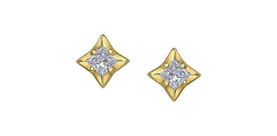 Yellow Gold Canadian Diamond Stud Earrings