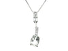 White Gold White Topaz, Diamond Pendant Necklace.