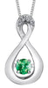 White Gold Emerald, Diamond Pulse Pendant Necklace.