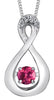 White Gold Pink Topaz, Diamond Pulse Pendant Necklace.