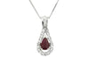 White Gold Ruby, Diamond Pendant Necklace.