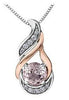 Rose Gold Morganite, Diamond Pendant Necklace.