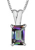 White Gold Mystic Topaz Pendant Necklace.