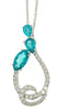 White Gold Paraiba Topaz, Diamond Pendant Necklace.