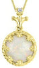 Yellow Gold Opal, Canadian Diamond Pendant Necklace.