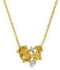 Yellow Gold Citrine, Canadian Diamond Pendant Necklace.