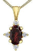 Yellow Gold Garnet, Diamond Pendant Necklace.