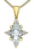 Yellow Gold White Topaz, Diamond Pendant Necklace.