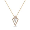 Yellow Gold White Topaz, Diamond Pendant Necklace.