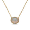 Yellow Gold Opal, Diamond Pendant Necklace.