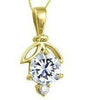 Yellow Gold Canadian Diamond, White Topaz Pendant Necklace.