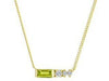 Yellow Gold Peridot, Canadian Diamond Pendant Necklace.