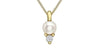 Yellow Gold Pearl, Diamond Pendant Necklace.