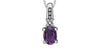 White Gold Amethyst, Diamond Drop Pendant Necklace.