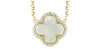 Yellow Gold Mother of Pearl, Diamond Pendant Necklace.